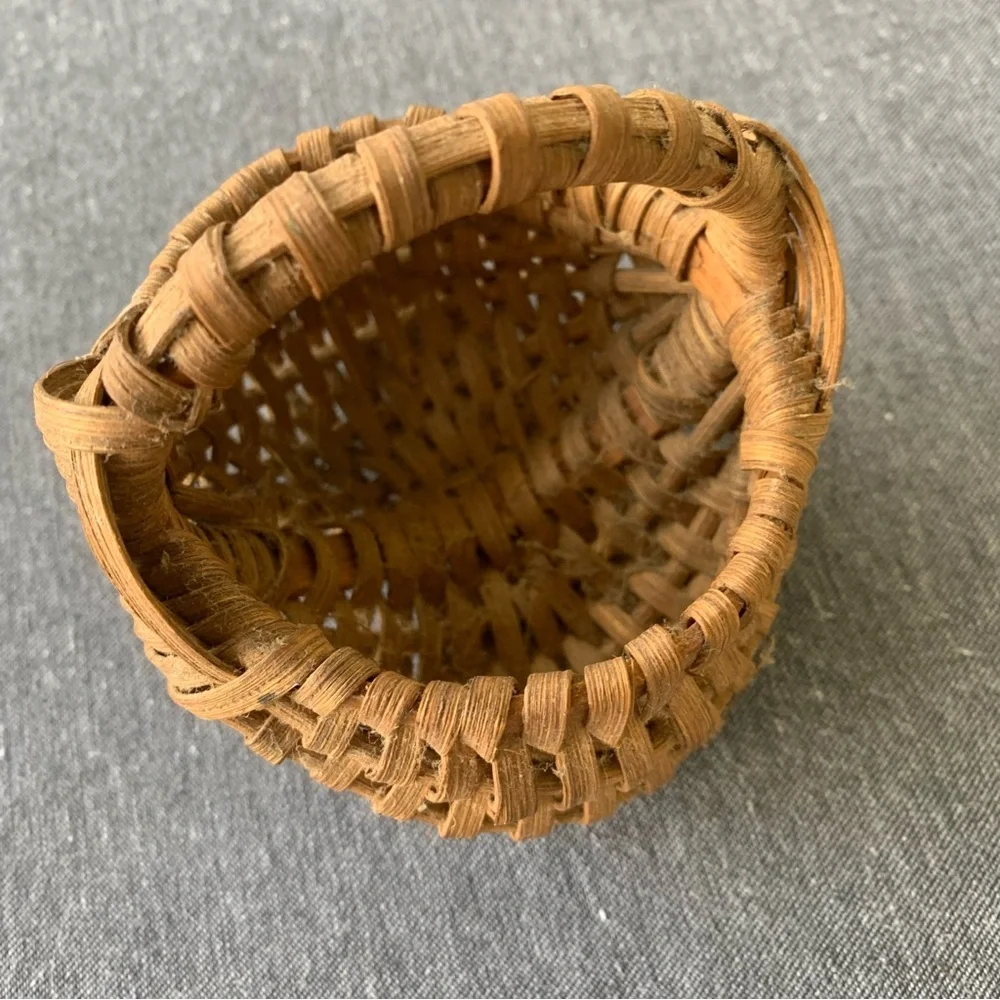Splint Oak Basket Antique Buttocks Primitive Gathering Farmhouse Farm Split